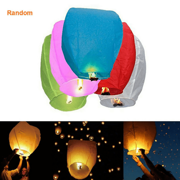 10PC Degradable Lanterns Paper Wish Lamp Candle Wedding Party Holiday Gift