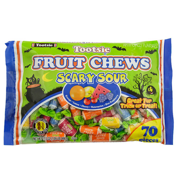 Tootsie Fruit Chews Scary Sour 70 count 17.5 oz. Bag