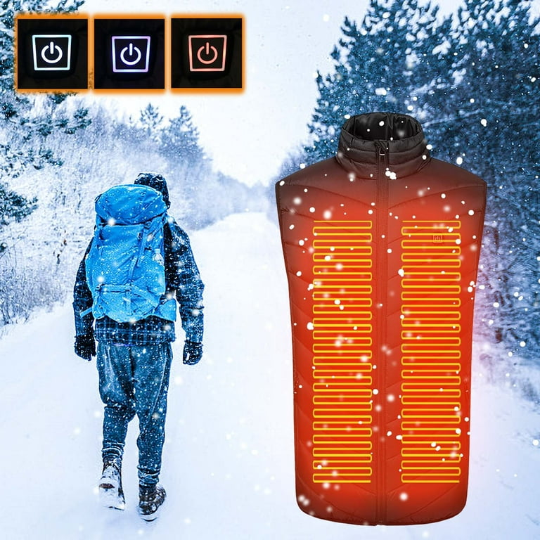 qucoqpe Heated Vest for Men and Women, USB Charging Heating for 8 Hours,  Heated Jacket for Outdoor Work, Fishing (NO Battery)
