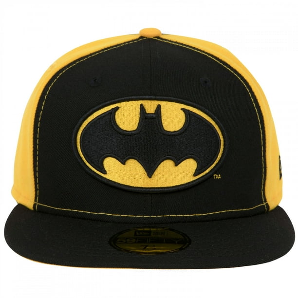 Batman Logo Black and Yellow Panels New Era 59Fifty Fitted Hat-7 7