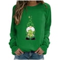 thumbnail image 2 of OKBOP St Patricks Day Shirt,Shamrock Print Long Sleeve Crew Neck Sweatshirt Women Tunic Tops For Women Loose Fit Blouse Green Xl, 2 of 4