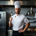 thumbnail image 2 of UANWENN Chemise de Chef à Manches Courtes pour Hommes, Col Roulé, Grande Taille, 2 of 7