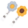 thumbnail image 3 of EeaseCA 2 Pcs Support de Badge Rétractable en Feutre Forme de Tournesol Support de Badge Pratique Clip de Bobine de Badge, 3 of 7