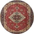 thumbnail image 1 of Ahgly Company Machine Washable Indoor Round Traditional Saffron Red Area Rugs, 4' Round, 1 of 7