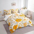 thumbnail image 4 of Manfei Vintage Country Floral 7-Piece Bedding Comforter Set,Rustic Plant King Bedding Sets,White Orange Bed Sheets For Men Women,Breathable Home Decor Reversible, 4 of 9