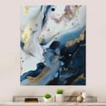 thumbnail image 2 of Designart "Enigmatic Stones Blue and White II" Abstract Marble Metal Wall Art Prints, 2 of 5