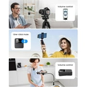 Wireless Lavalier Microphone, Portable Mic Lavalier Microphone for iPhone/Android/Camera, Mini Mic Lavalier Microphone Noise Reduction Mini Mics for Youtube Podcast Interview Vlog Livestreaming