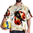 thumbnail image 4 of Seven Starred Ladybird Men's Short Sleeve Casual Printed Button Down Beach Shirt - Summer Unisex Top, 4 of 6