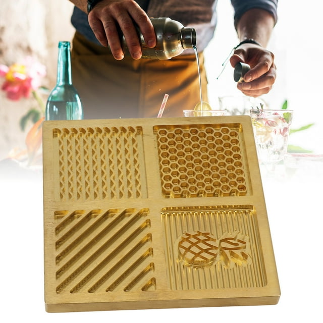 Cocktails Custom Ice , Brass Thick Personalized DIY Craft Ice Tray Unique for Bar