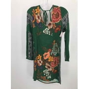 Farm Rio For Anthropologie Green Size Small Knee Length Long Sleeve Dress
