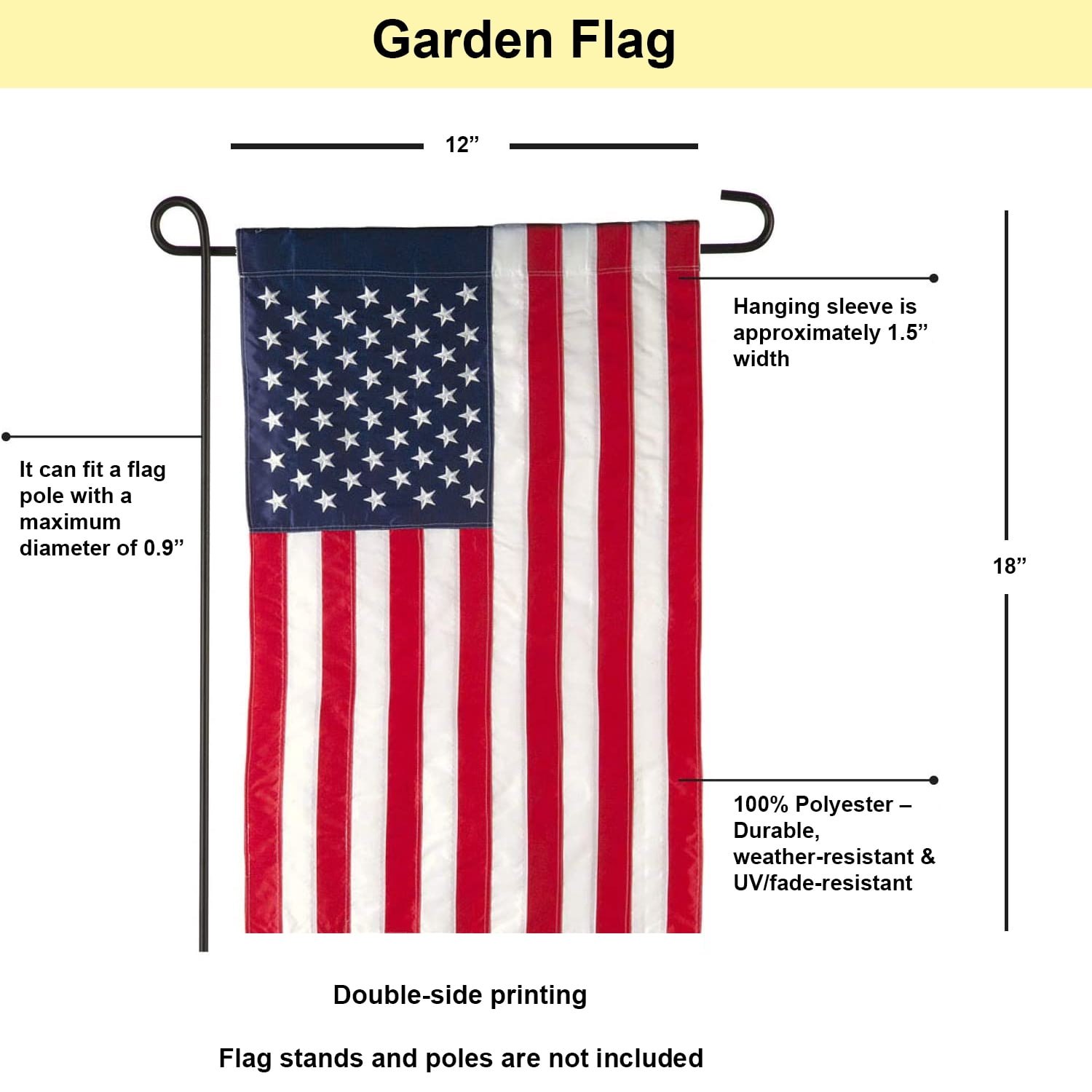 Lotusprint LLC 2D Print He Is Risen Polyester Garden Flag 12x18 inches, Lamb Christian Religious Yard Decor