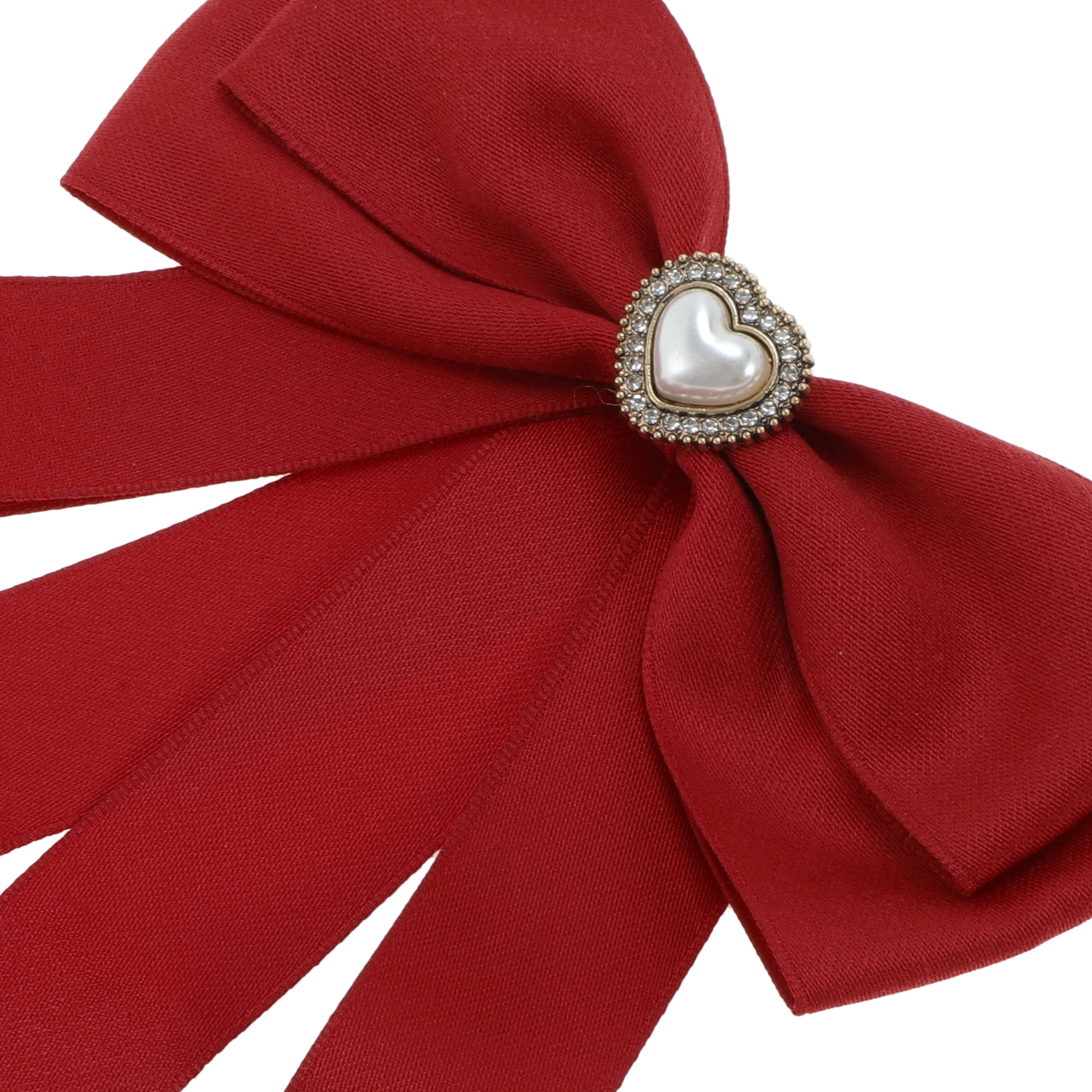 Unique Bargains Ribbon Bow Brooch for Parties Alloy Heart