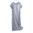 thumbnail image 2 of Kureaily Nightgowns For Women With Built In Bra O Neck Short Sleeve Sleepwear Casual Loose Nightshirts Soft Comfy Sleepshirts Casual Pajama Dress, 2 of 6