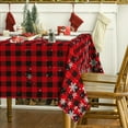 thumbnail image 3 of Sm:)e Believe Buffalo Check Plaid Snowflake Christmas Winter Table Cloth 60 x 120 Inch, 3 of 6