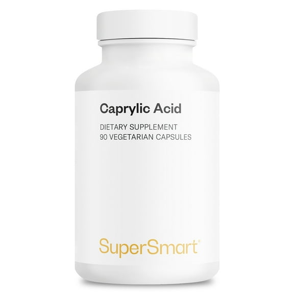 SuperSmart Caprylic Acid Supplement 1350mg per Day (from MCT Oil) - Medium-Chain Triglycerides Saturated Fatty Acid - Octanoic Acid | No-GMO & Gluten Free - 90 Vegetarian Capsules