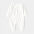 thumbnail image 2 of CAUYDY Girl Bodysuit for Newborn Baby Long Sleeve Romper for Boy Infant Sleepers 0 3 6 9 12 18 24 Months Fall Winter Preemie Pajamas Sizes 0-1 Months,White, 2 of 4