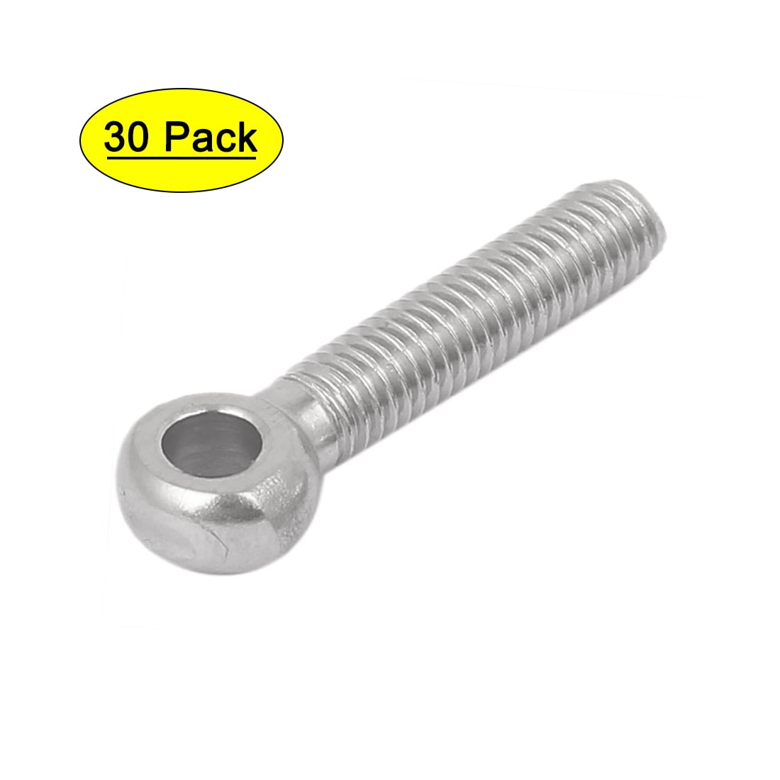 M6 x 30mm 304 Stainless Steel Machine Shoulder Lift Eye Bolt Rigging 30pcs