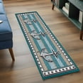 thumbnail image 3 of Blue Beige Anchor 2'x6' Runner Rugs for Hallway Kitchen Bedside Non Slip Washable, Nautical Summer Beach Coastal Ocean Entryway Rug Runners with Rubber Backing, Long Carpet Runner for Laundry Room, 3 of 8