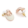 thumbnail image 3 of Estele Non-Precious Metal 24Kt Rose Gold Plated White Enamel Stud Earrings, 3 of 5