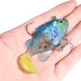 thumbnail image 4 of Juego de 2 cebos para pesca al aire libre, señuelos elásticos multicolores en forma de pez de 9 cm con anzuelos, 4 of 7