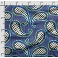thumbnail image 2 of Soimoi Asian Paisley Print, Silk Fabric, Decor Sewing Fabric by The Yard 42 Inch Wide,Decorative Fabric for Shirts Suits Ties, Blue1, 2 of 5