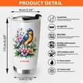 thumbnail image 2 of Custom Indigo Bunting Bird Tumbler 20oz With Handle And Straw - Stainless Steel Coffee Cup With Lid - Personalized Travel Mug For Women Girls - Animal Gift Idea 37enHD, 2 of 6