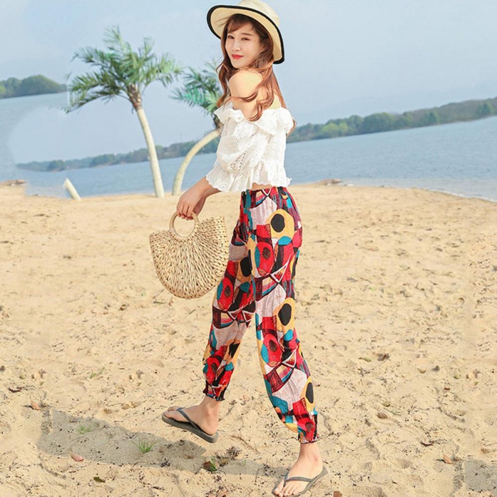 Women Beach Harem Pants Yoga Trousers for Woman Boho Beach Pants,Women's  Loose Elastic Summer Boho Hippie Pants - Walmart.com