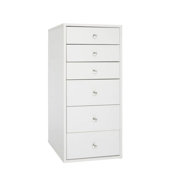 Impressions Vanity SlayStation 6 Drawer Makeup Vanity Storage Unit for Modern Home Decor (Bright White)