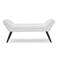 thumbnail image 2 of Skyline Decor White Faux Leather Upholstered Large Ottoman Seating Bench, 2 of 5