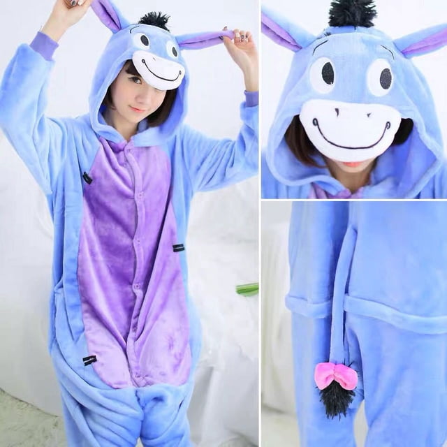 Pijamas de franela de otoño e invierno con dibujos de animales, conjuntos de pijamas para hombre y mujer, disfraces de pingüino para el hogar