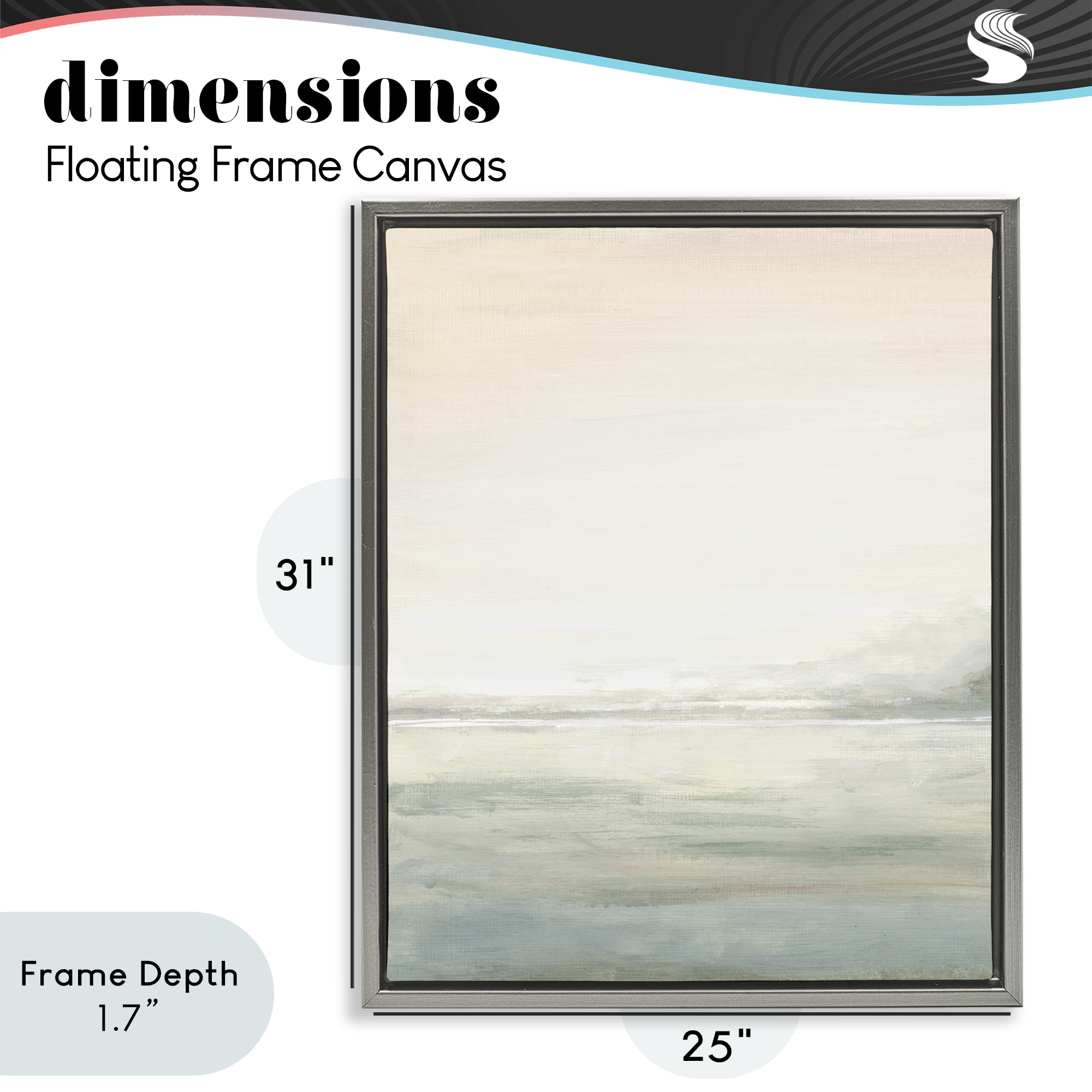 Stupell Industries Light Fog Atmosphere Gray Framed Floater Canvas Wall Art, design by Patricia Pinto