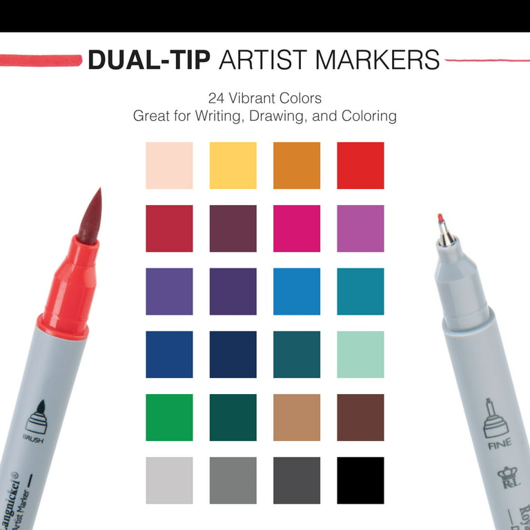 Royal & Langnickel Dual-Tip Artist Markers, Assorted Colors, 12pc