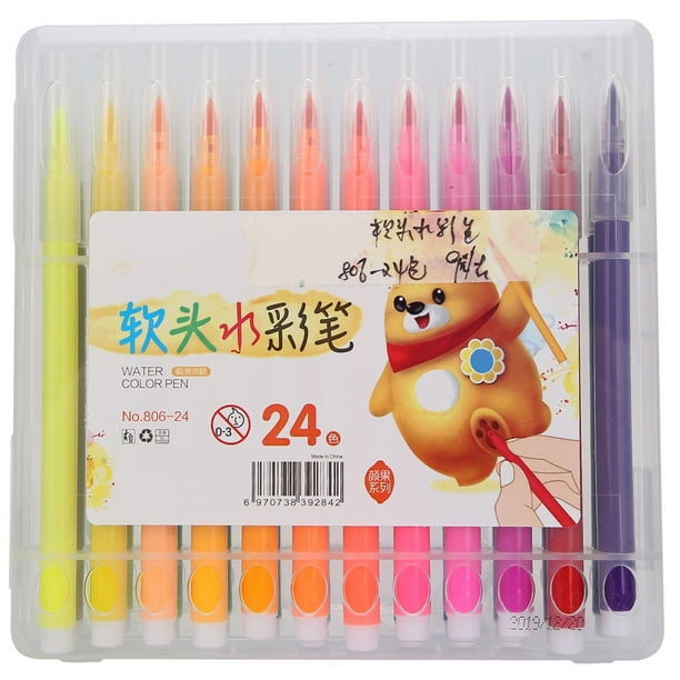 Juego De Bolígrafos De Acuarela, Bolígrafo Para Colorear Con Punta De Fibra Suave Lavable, Suministros Escolares Para Pintura Primaria, Graffiti