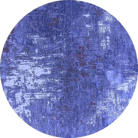 Ahgly Company Indoor Round Oriental Blue Industrial Area Rugs, 6' Round