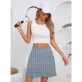 thumbnail image 5 of Chiclily Women's 2-in-1 High Waisted Tennis Skort with Pockets, Athletic Golf Skirt with Built-in Shorts, Geometric Blue, Size 2XL, 5 of 6