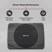 Rockville SS8P 400w 8 Slim Under-Seat Active Powered Car/Truck Subwoofer Sub
