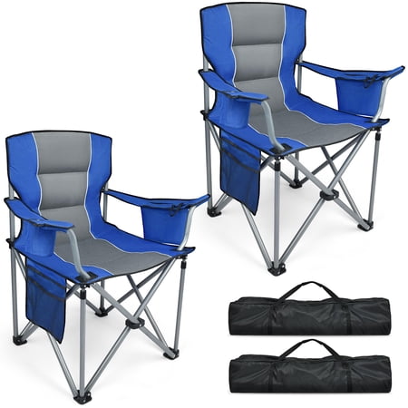 outdoor folding camping chairs blue-2pack product