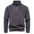 thumbnail image 1 of WOLLED Chandail en Molleton en Molleton Extensible pour Hommes Col Montant Demi-Zip Confort de Mobilité, 1 of 9