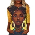 thumbnail image 2 of Wancir Happy Kwanzaa Shirts for Women 3/4 Sleeve African American Celebration Tops Pride Black Queen Seven Principles Tshirt, 2 of 5