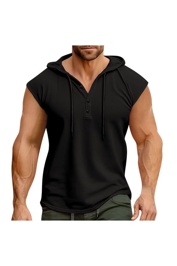 Man Fish Net Cami Tank Hooded Basic Vests Hood Coat for Man Sleeveless Casual Summer Fall Hoodies Button 2026 Clothes Country Concert Y2K