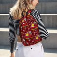 thumbnail image 5 of Lsque Vintage Santa Skiing Red Plaid Pattern Canvas Daypack, Durable Backpack, High-quality Versatile Backpack,Vintage Compact Backpack-Small, 5 of 6