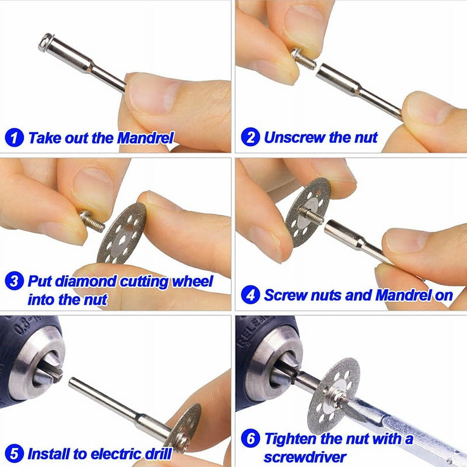 50x diamond cutting wheel for Dremel rotary tool die grinder metal cutting  disc, cutting set 