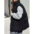 thumbnail image 6 of Women Winter Oversized Puffer Vest Light-Weight Stand Collar Sleeveless Padded Puffy Jackets with Pockets Black L, 6 of 8