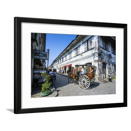 Horse Cart Riding Through the Spanish Colonial Architecture in Vigan, Northern Luzon, Philippines Framed Print Wall Art By Michael (Best Food Cart Franchise In The Philippines 2019)