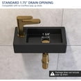 thumbnail image 5 of DeerValley Wall Mount Sink, Mini Matte Black Rectangle Vessel Sink, Small Bathroom Cloakroom Ceramic Wash Basin Wall Hung Sink for Small Space(Left Hand), 5 of 9