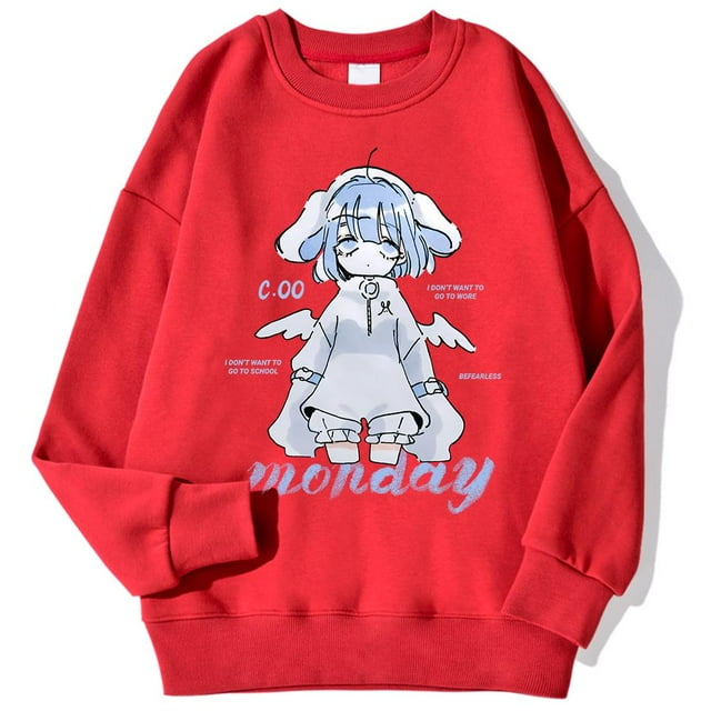 Sudaderas con capucha Kawaii para parejas, Top creativo, ropa de calle cómoda que combina con todo, diseño de chica de Anime, Harajuku