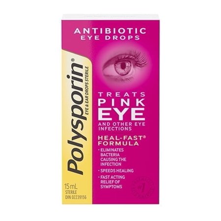 POLYSPORIN Antibiotic Eye & Ear Drops, 15mL – Recommended for Pink Eye & Ear Infections