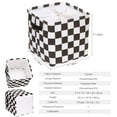 thumbnail image 6 of Hinwo 3-Pack Square Organizer Shelf Bins, Canvas Fabric Storage Baskets with Handles & Drawstring Cover, 22L Collapsible Storage Boxes, 11 x 11 x 11 Inches, Black Checkerboard, 6 of 6