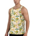 thumbnail image 2 of Uemuo Lemon Pattern Men's Muscle Shirts Sleeveless Dry Fit Gym Workout Tank Top Lightweight Sports Tank Top Beach Tank Top, Loose-fit Sleeveless Shirt-Medium, 2 of 7