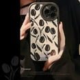 thumbnail image 2 of Phone Case for iPhone 14 Case Flower,Cute Fashion Black Oil Painting Floral Protective Shockproof Luxury Women Girl Case Design for iPhone 14 6.1 inches, 2 of 11